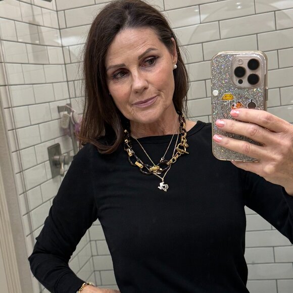 Micheal Kors Tortoise and Gold Link Necklace with Logo Toggle Clasp NEVER WORN - Picture 13 of 15